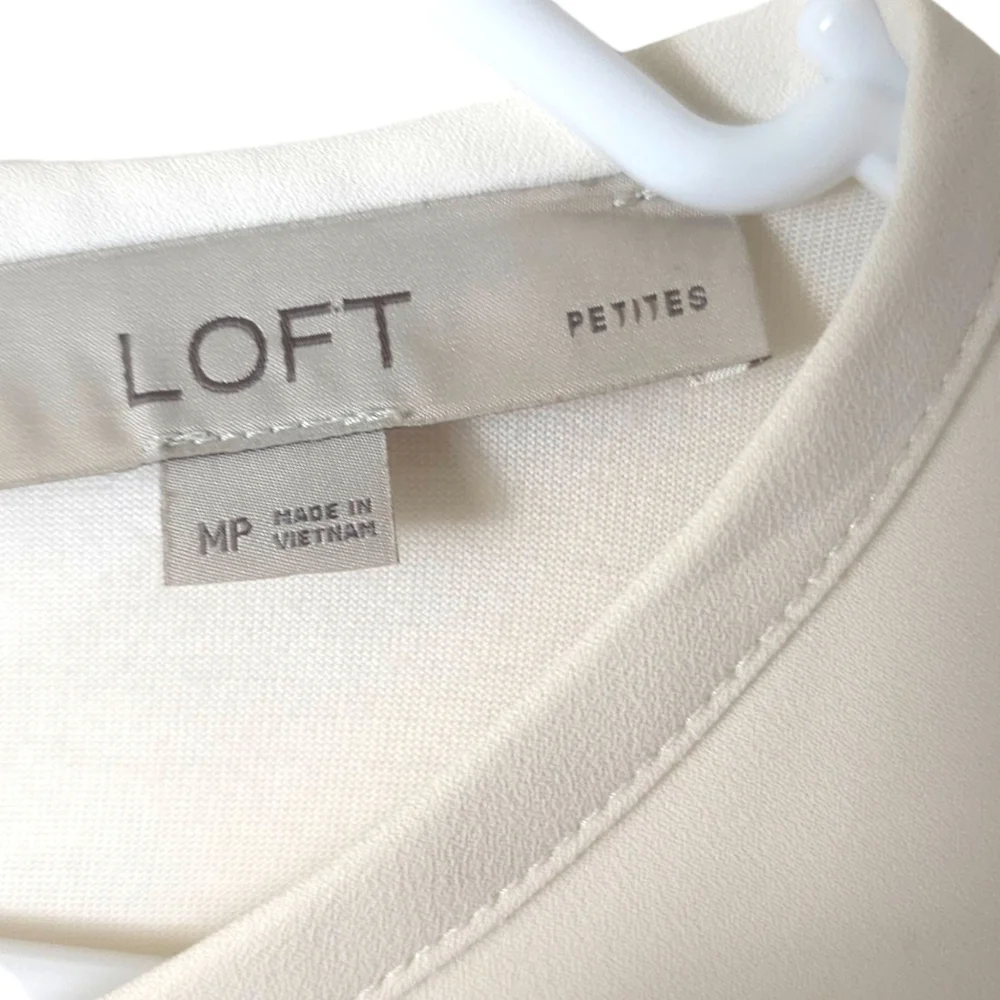 Loft Petite Ruffle Mixed Media Blouse - Picture 9 of 9